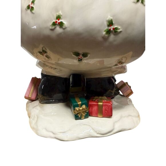 1987 Fitz and Floyd Santa w/ Open Bag Centerpiece Planter 16” Vintage Christmas - Picture 10 of 11